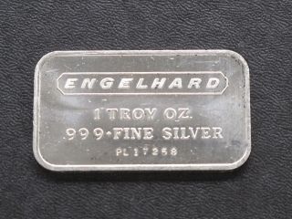 Engelhard Silver Art Bar Serial Pl17258 1 Troy Ounce C3274 photo