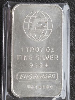 Engelhard Silver Art Bar Serial Fh 58102 1 Troy Ounce C3278 photo