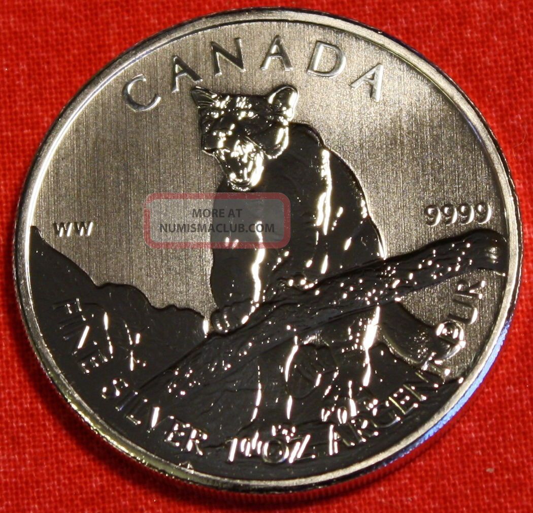 Canadian Cougar 2012 Design 1oz. 999 Silver Wildlife