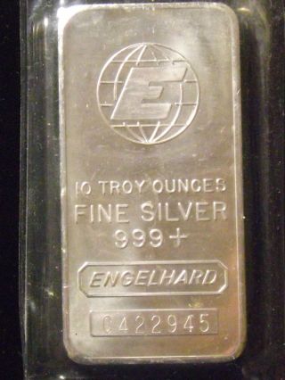 Engelhard 10 Ounce.  999 Fine Silver Bar photo