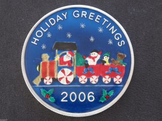 2006 Holiday Greetings 1 Oz.  999 Silver Medal D7722 photo