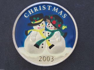 2003 Christmas Supply One 1 Oz.  999 Silver Medal D7723 photo