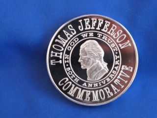 1988 Thomas Jefferson Monticello Medal.  999 Silver 5 Oz B4029 photo
