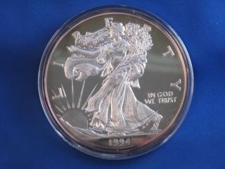 1994 Giant American Silver Eagle.  999 Silver 8 Ounce B3972 photo