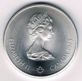 1973 Elizabeth Ii Canada,  Olypiade Xxi,  Montreal,  10 Dollar Silver Coin,  Collectors photo