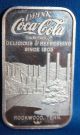 Coca Cola Coke.  999 Troy Oz.  Fine Silver Bar 75th Anniversary Rockwood Tenn. Silver photo 1