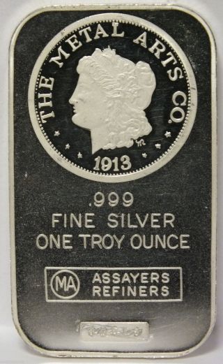 Morgan Dollar The Metal Arts Co.  - 1 Oz.  999 Silver Art Bar / Medal - Sab Kj616 photo