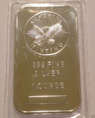 Sunshine 1oz.  999 Fine Silver Bar - 1435 photo