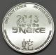 2013 Year Of The Snake 1 Oz.  999 Fine Silver Round Silver photo 1