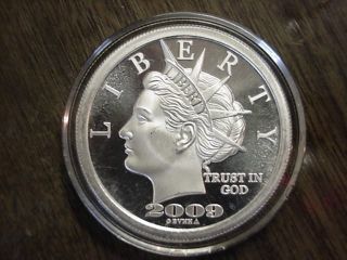 2009 Norfed One Ounce Oz.  999 Silver Round Coin Inflation Proof Liberty $20 Nr photo