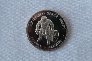 1970 Gemini Xii Lovell Aldrin Danbury Men In Space Silver Medal E3208 photo