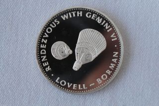 1970 Gemini Vii Lovell Borman Danbury Men In Space Silver Medal E3213 photo
