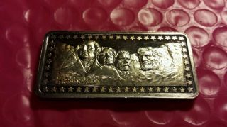 Mt.  Rushmore - Wonders Of America - 1 Ounce.  999 Silver Bar photo