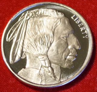 Indian/buffalo Design 1/2 Oz.  999% Silver Round Bullion Collector Coin Gift photo