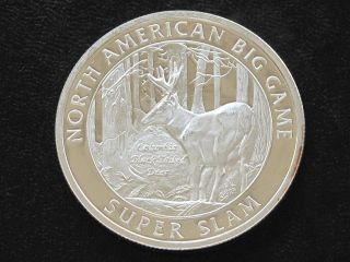 Black - Tailed Deer Silver Art Round North American Big Game Slam C8418 photo