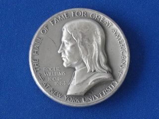 Roger Williams 1604 - 1684 Silver.  999 Medal T0950l photo