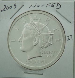 2009 Norfed 1oz Silver Coin Marked As $20 Inflation Proof Silver Coin Boxdee27 photo