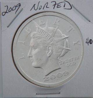 2009 Norfed 1oz Silver Coin Marked As $20 Inflation Proof Silver Coin Boxdee40 photo