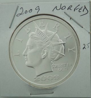 2009 Norfed 1oz Silver Coin Marked As $20 Inflation Proof Coin Boxdee25 photo
