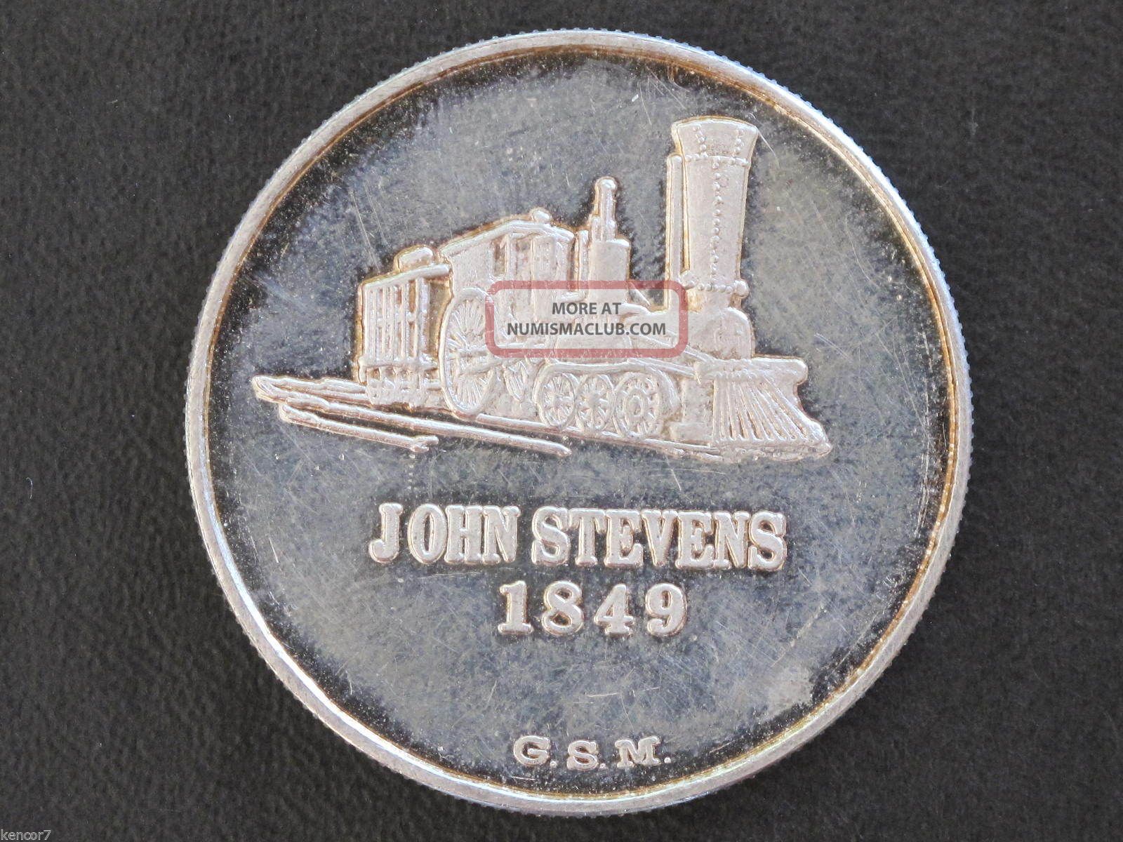 John Stevens Locomotive Amc. 999 Silver Art Round D6429