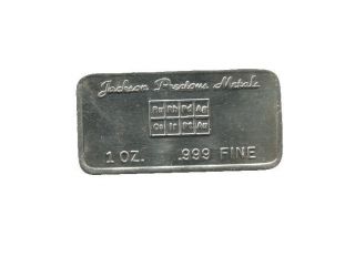 1 Oz Jackson Precious Metals,  Pure Silver Bar. photo