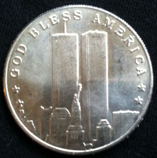 1 Oz.  999 Fine Silver God Bless America Land Of The September 11,  2001 photo