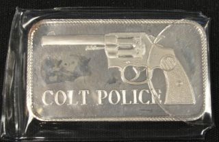 Colt Police 1 Ounce.  999 Fine Silver Bullion Bar Cpq3 photo