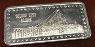Golden Gate Bridge 999 Fine Silver Art Bar Wonders Of America Hamilton Gb6 photo