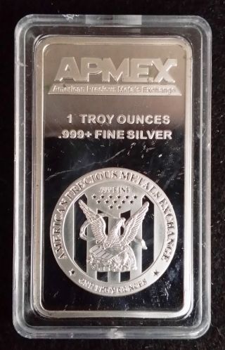 1 Oz - Apmex Silver Bar -.  999 Fine Silver In Capsule photo