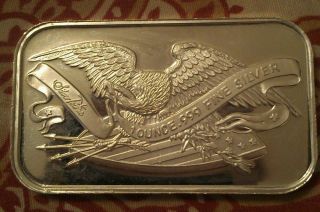 Fine Silver 1 Ozt.  Bar With Eagle photo