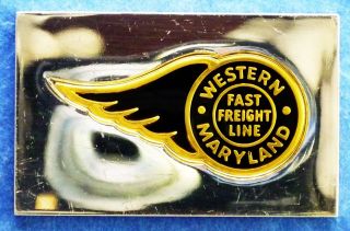 Western Maryland Railway Emblem 0.  76 Oz.  925 Silver Bar Franklin + Paper photo