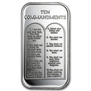 The 10 Commandments 1 Ounce Silver Bar Oz.  Add To Your American Silver Eagle photo