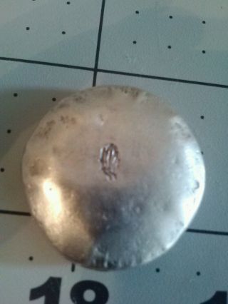 1 Troy Oz Sterling Silver Ingot Hand Poured Round.  925 photo