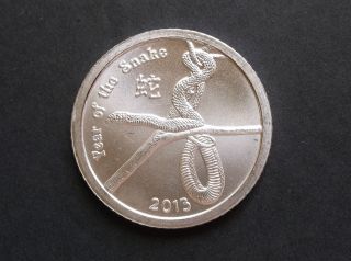 2013 Year Of The Snake 1 Troy Ounce.  999 Fine Silver Tx - 132 photo