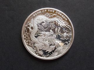 2012 Year Or The Dragon 1 Troy Ounce.  999 Fine Silver Tx - 156 photo