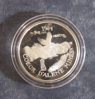 1984 Coeur D ' Alene Mines 999 Fine Silver Round - 1 Troy Ounce - photo