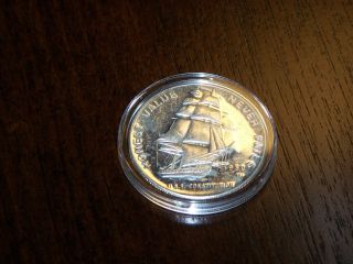 1980 Uss Constition 1 Troy Ounce.  999 Silver Round photo