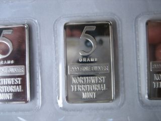 5 Gram Solid.  999 Silver Northwest Territorial Bullion Bar W/free photo
