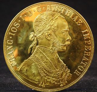 1915 Austrian 4 Ducat Gold Coin Uncirculated photo