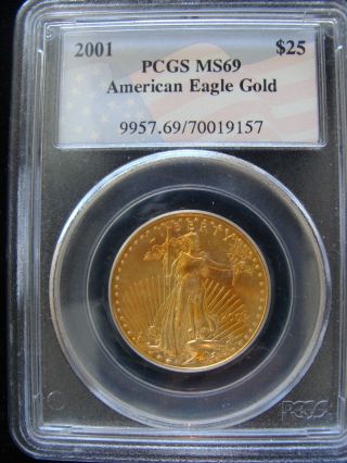 2001 $25 American Gold Eagle Pcgs Ms69 photo