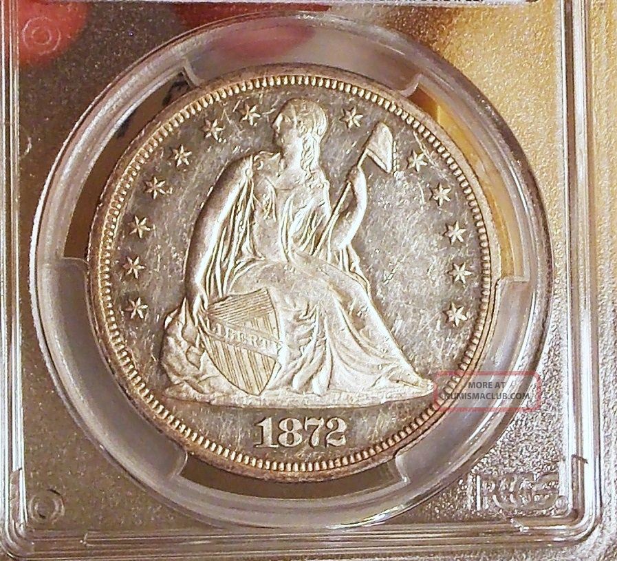 1872 Proof Seated Liberty Dollar Pcgs Pr60 Cam Rare Silver Type Coin