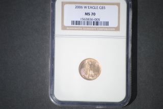 2006 - W 1/10 Oz.  $5 Gold Ms70 Ngc photo