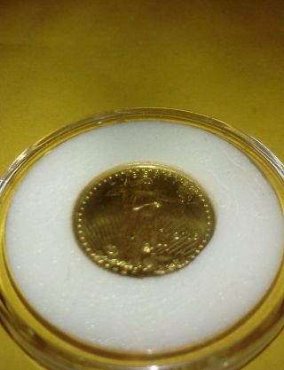 2003 American Gold Eagle.  1/10th Ounce.  $5 Five Dollar Gold Coin. photo