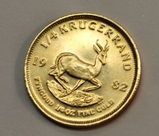 1982,  ¼ Oz Fine Gold South Africa Krugerrand Bullion Coin photo