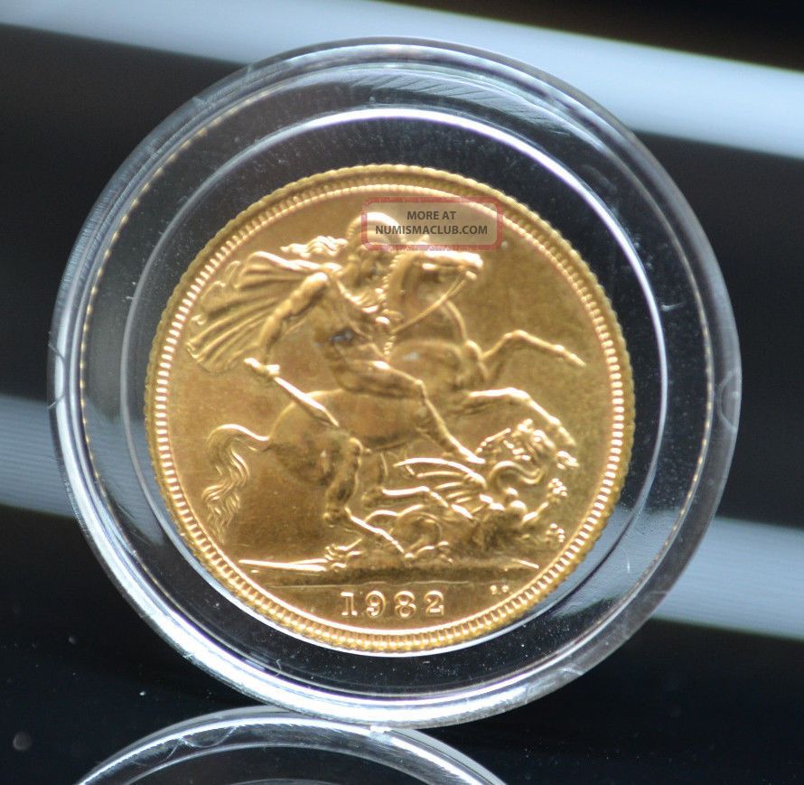 1982 Queen Elizabeth Ii Gold Full Sovereign Gold Coin 1982-queen-elizabeth-ii-gold-full-sovereign-gold-coin