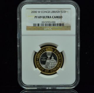 2000 - W $10 Library Of Congress Commemorative Pf 69 Ultra Cameo Ngc photo