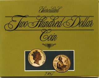 1787 - 1987 Australia Arthur Phillips $200 Gold Proof Coin photo