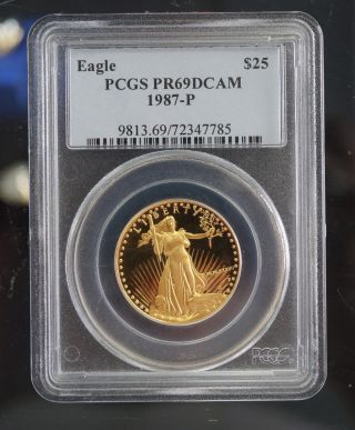 1987 Gold American Eagle Pcgs Pr69cam $25 photo