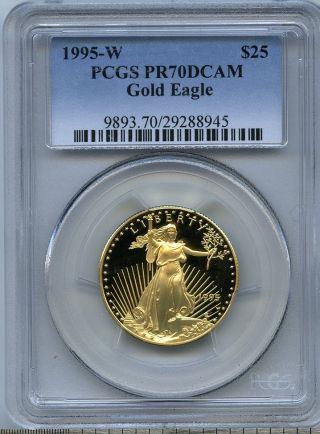 1995 - W $25 (1/2 Oz) Proof Gold Eagle Pcgs Pr 70 Pf 70 Dcam photo