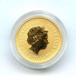 2007 Australia Lunar Series.  9999 Gold 1/10 Oz Year Of The Pig Coin photo